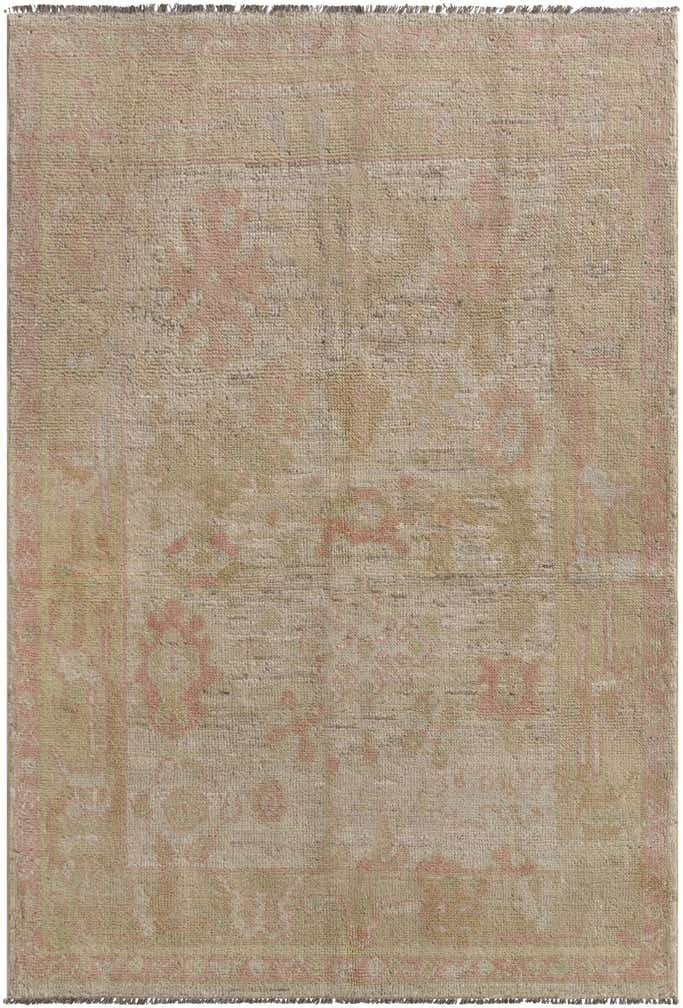 4' 3 x 6' 3 Hand Knotted Oushak Wool Rug
