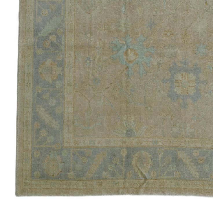 Detail image of 8' 10 x 11' 7 Hand Knotted Oushak Wool Rug