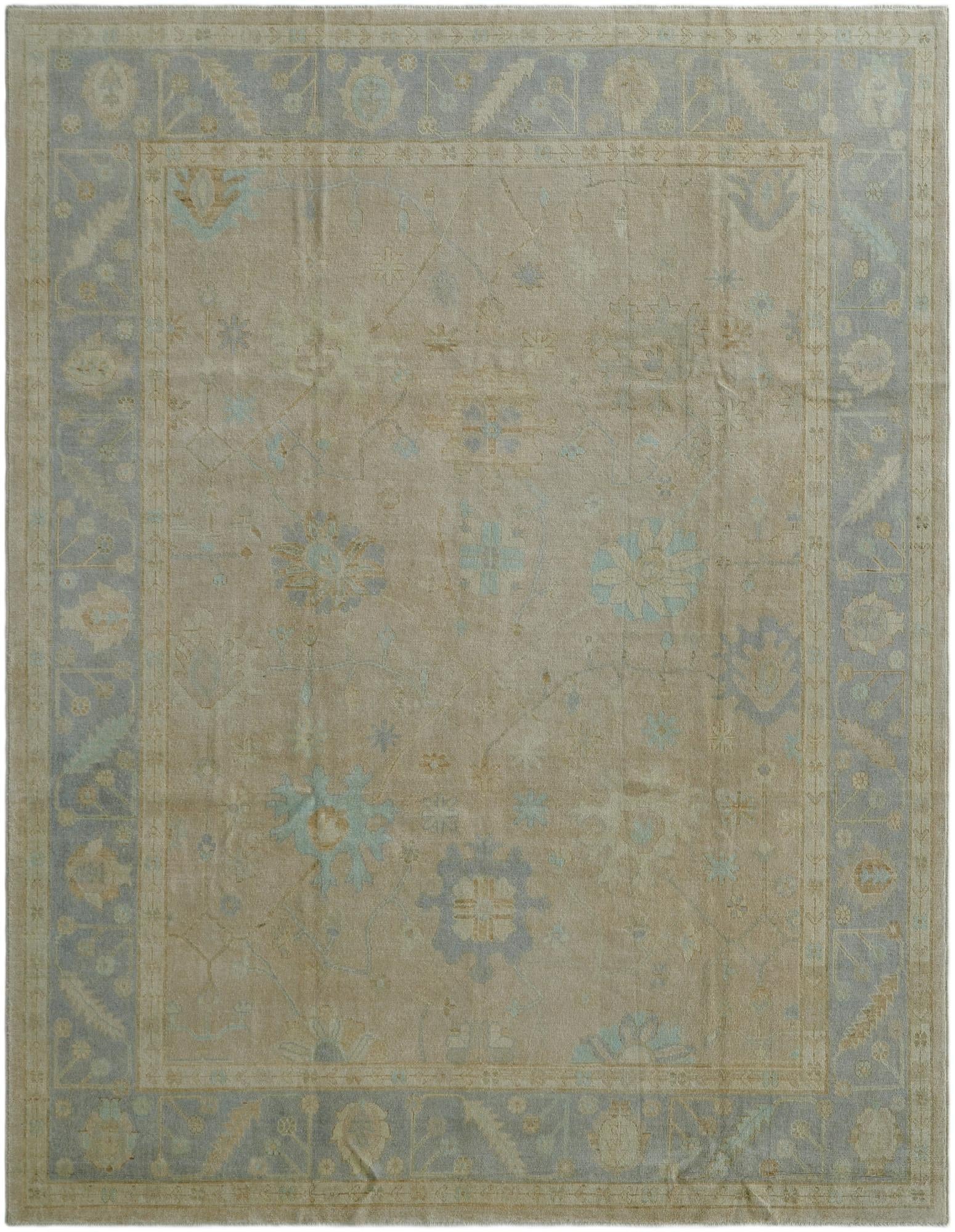 8' 10 x 11' 7 Hand Knotted Oushak Wool Rug