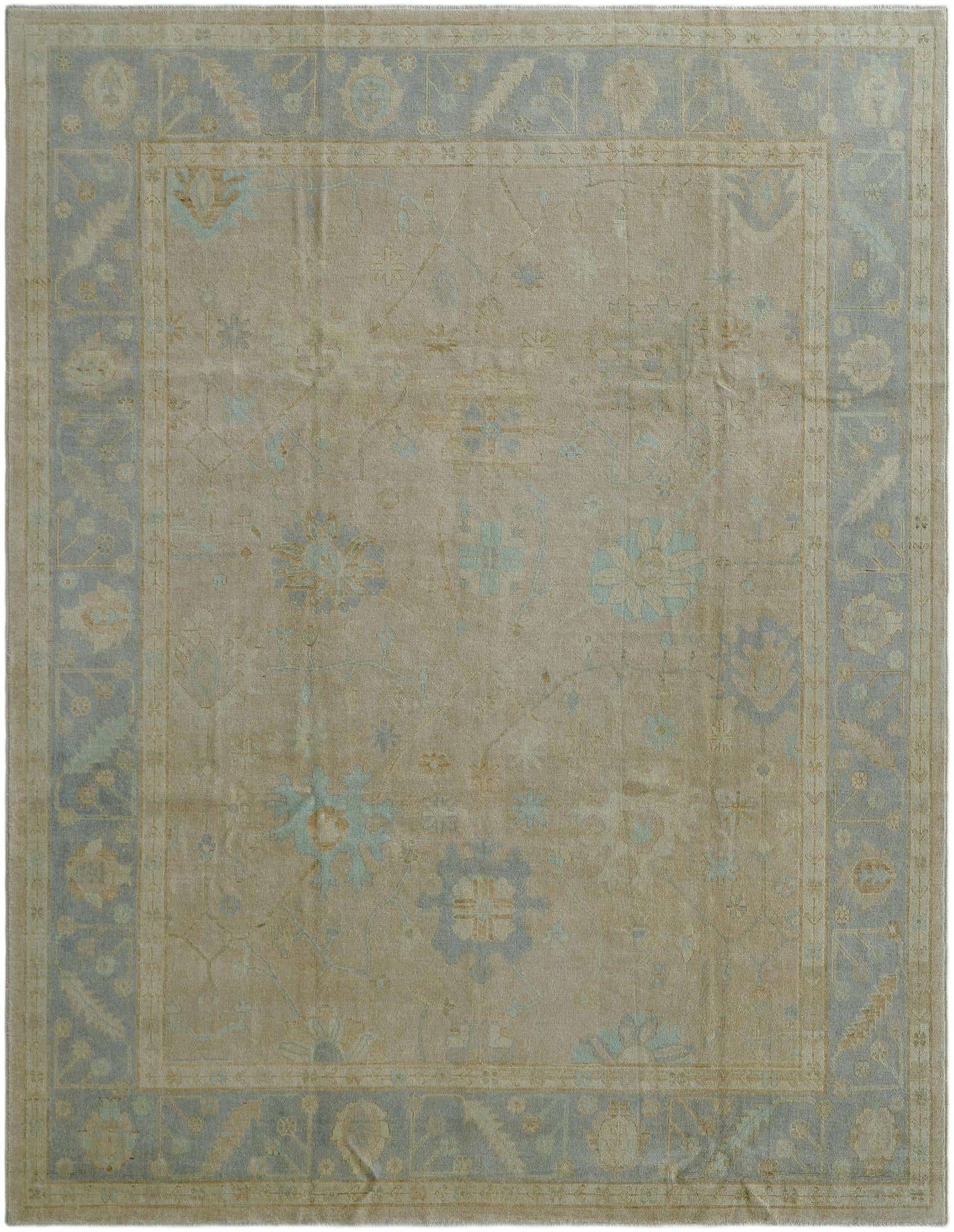8' 10 x 11' 7 Hand Knotted Oushak Wool Rug