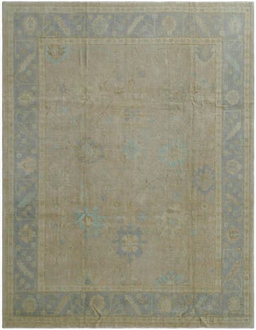 8' 10 x 11' 7 Hand Knotted Oushak Wool Rug