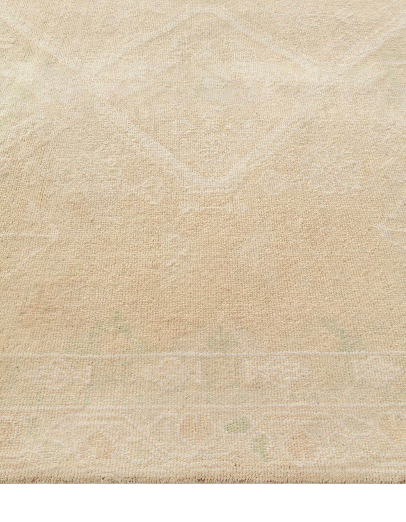 6' 8 x 9' 7 Hand Knotted Oushak Wool Rug