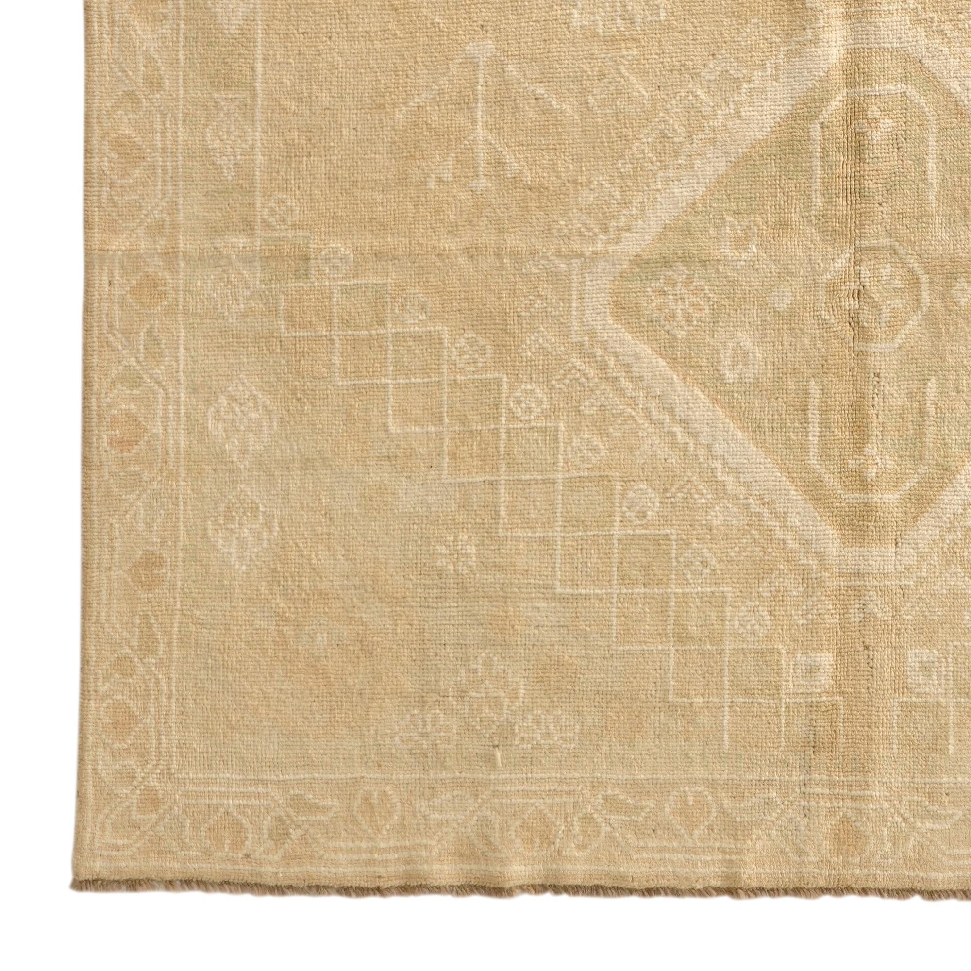 6' 8 x 9' 7 Hand Knotted Oushak Wool Rug