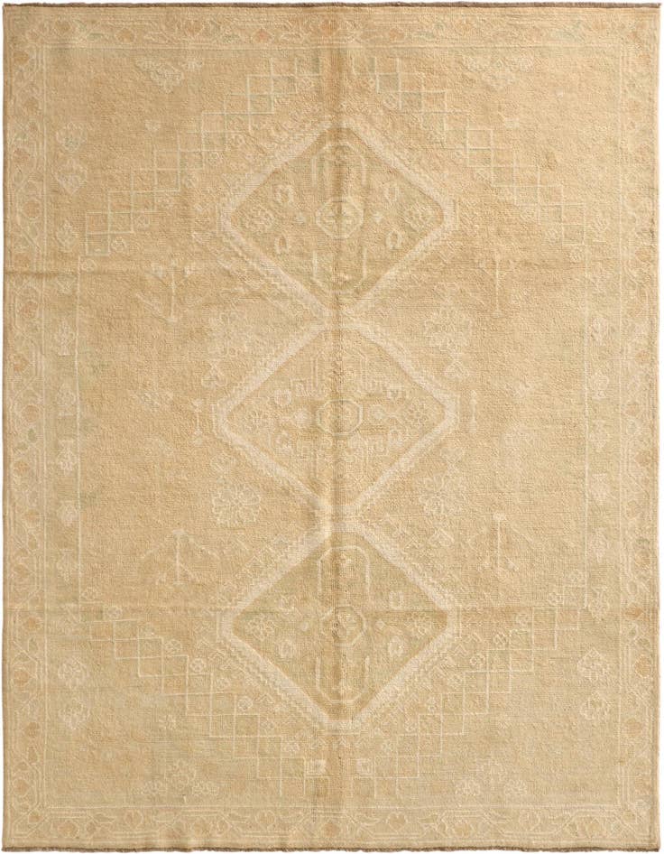 Detail image of 6' 8 x 9' 7 Hand Knotted Oushak Wool Rug