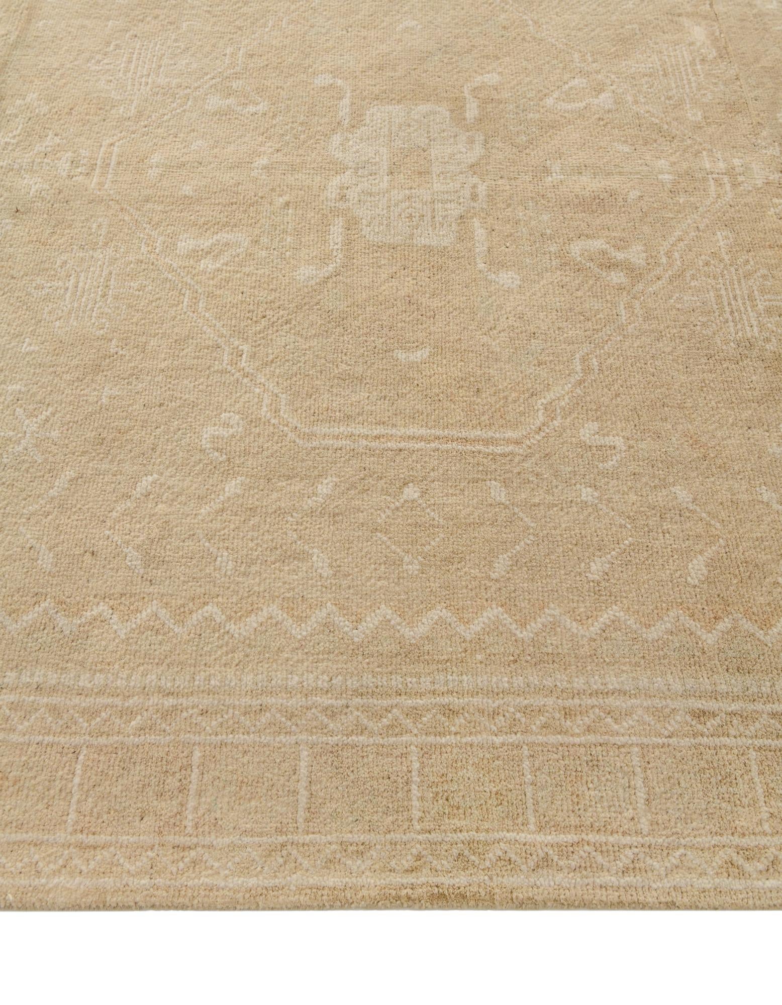 6' 6 x 9' 8 Hand Knotted Oushak Wool Rug