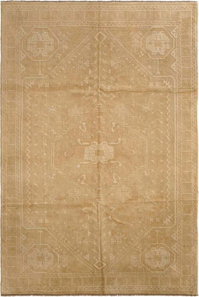 Detail image of 6' 6 x 9' 8 Hand Knotted Oushak Wool Rug