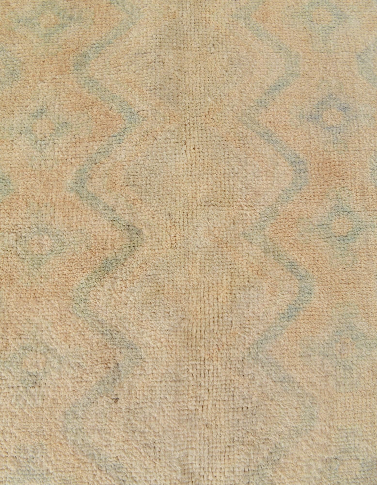 3' 10 x 6' 1 Hand Knotted Oushak Wool Rug