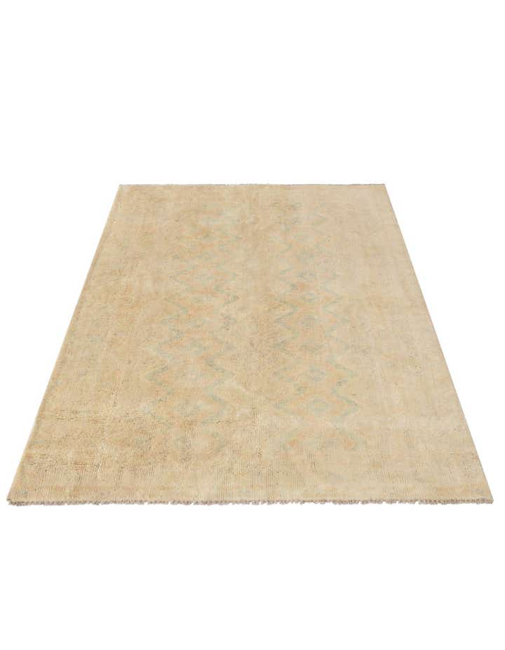 3' 10 x 6' 1 Hand Knotted Oushak Wool Rug