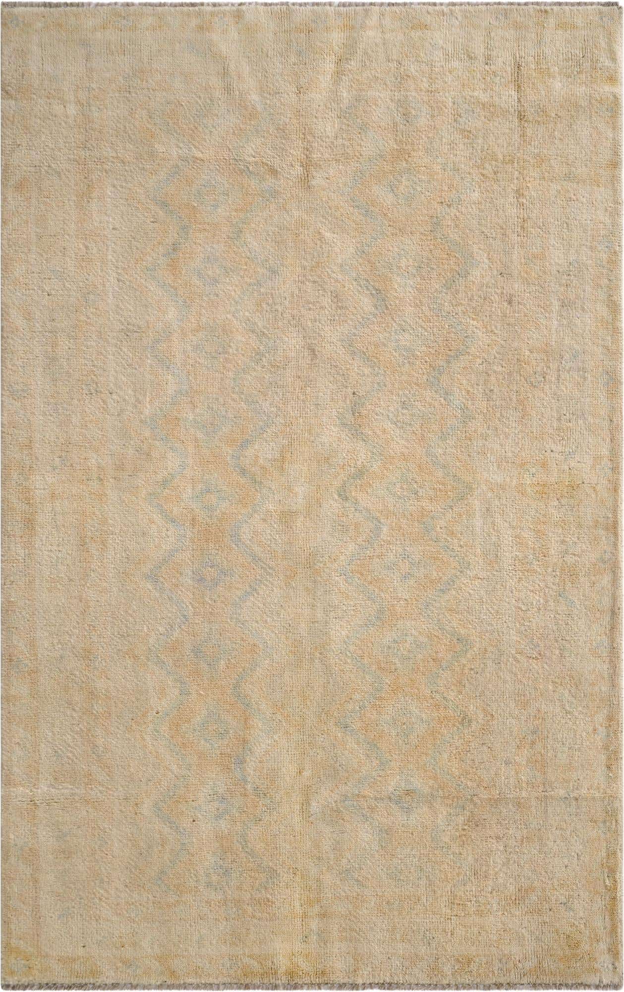 3' 10 x 6' 1 Hand Knotted Oushak Wool Rug