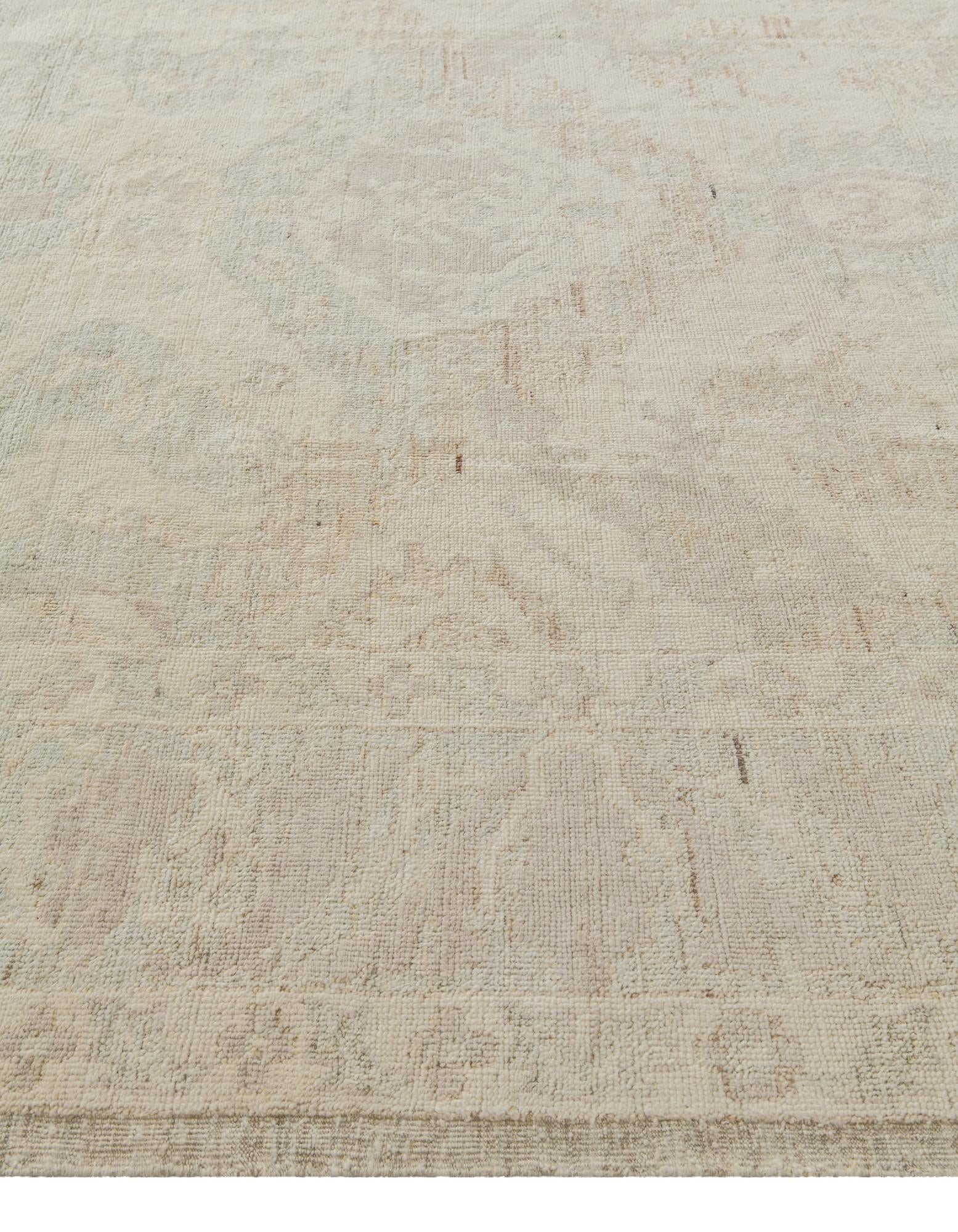 9' 6 x 12' 2 Hand Knotted Oushak Wool Rug