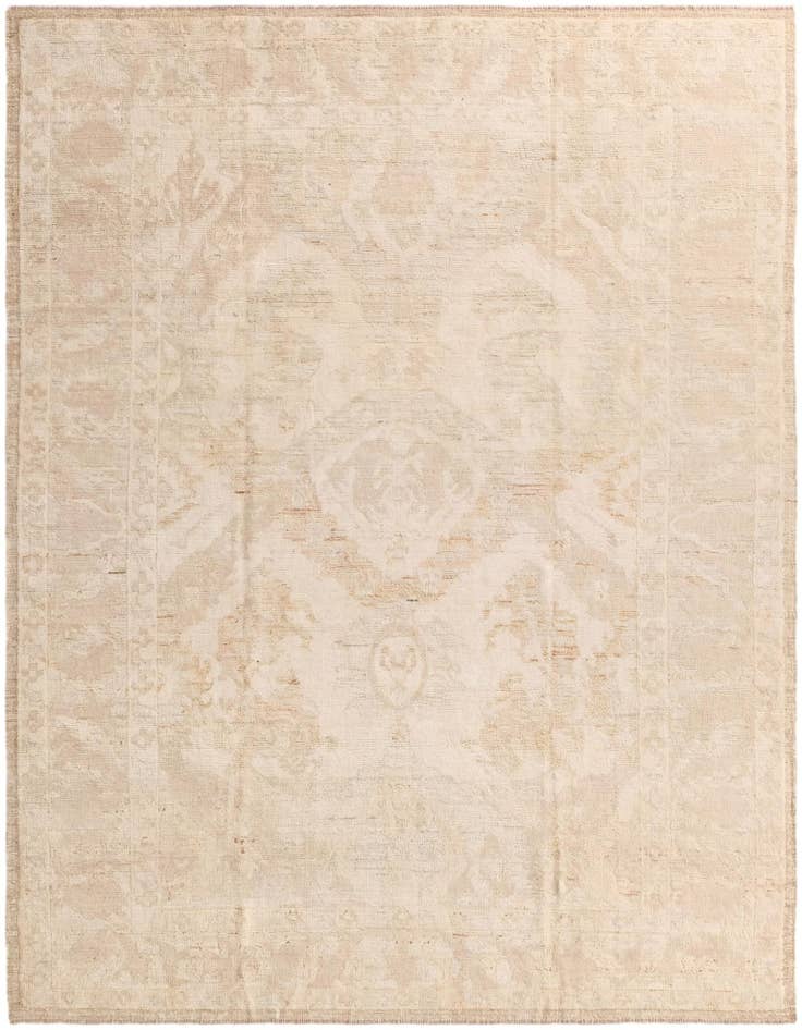 Detail image of 9' 6 x 12' 2 Hand Knotted Oushak Wool Rug