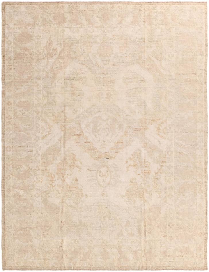 Detail image of 9' 6 x 12' 2 Hand Knotted Oushak Wool Rug