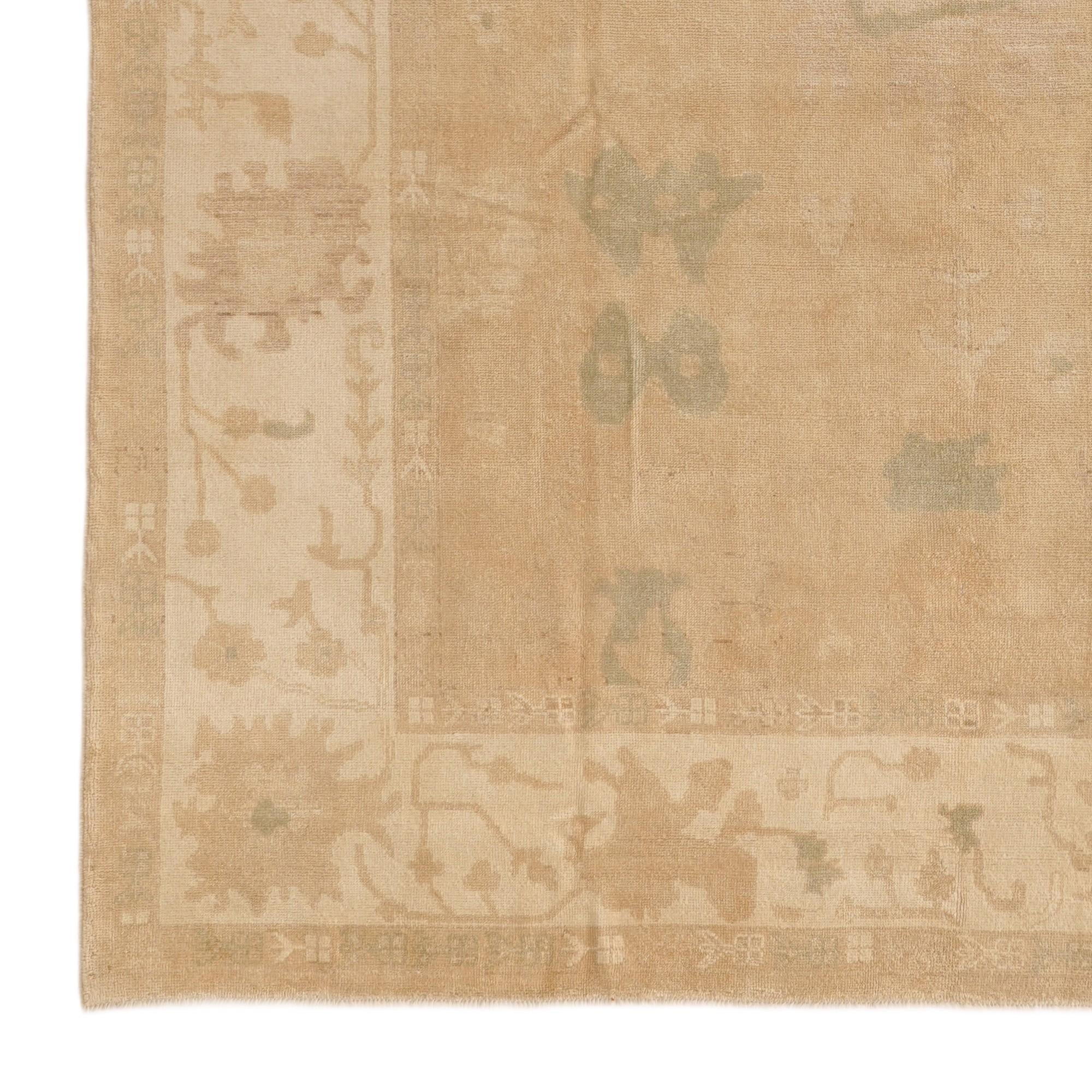 9' 4 x 12' Hand Knotted Oushak Wool Rug