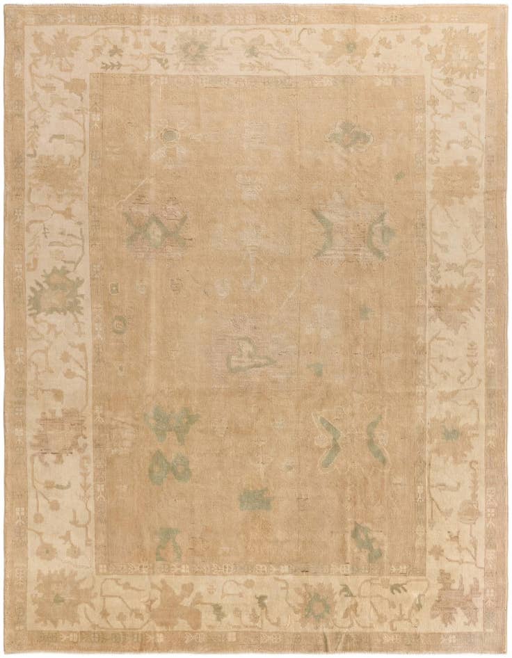 Detail image of 9' 4 x 12' Hand Knotted Oushak Wool Rug