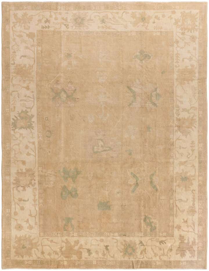 9' 4 x 12' Hand Knotted Oushak Wool Rug