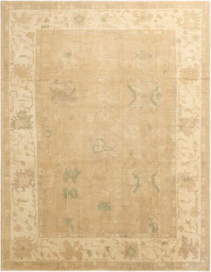 9' 4 x 12' Hand Knotted Oushak Wool Rug
