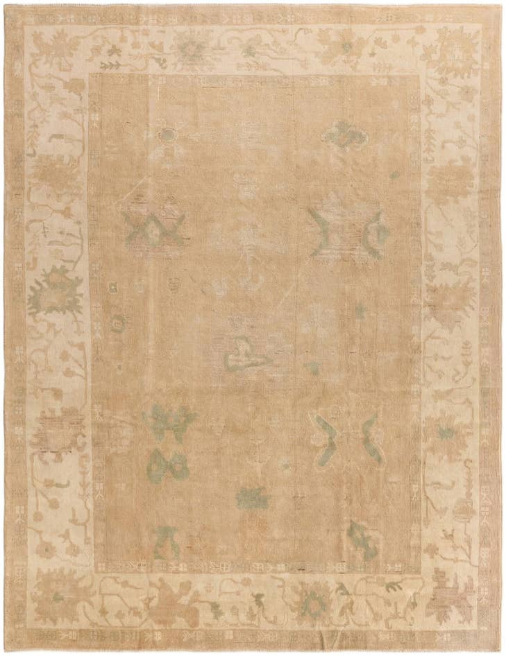 Detail image of 9' 4 x 12' Hand Knotted Oushak Wool Rug