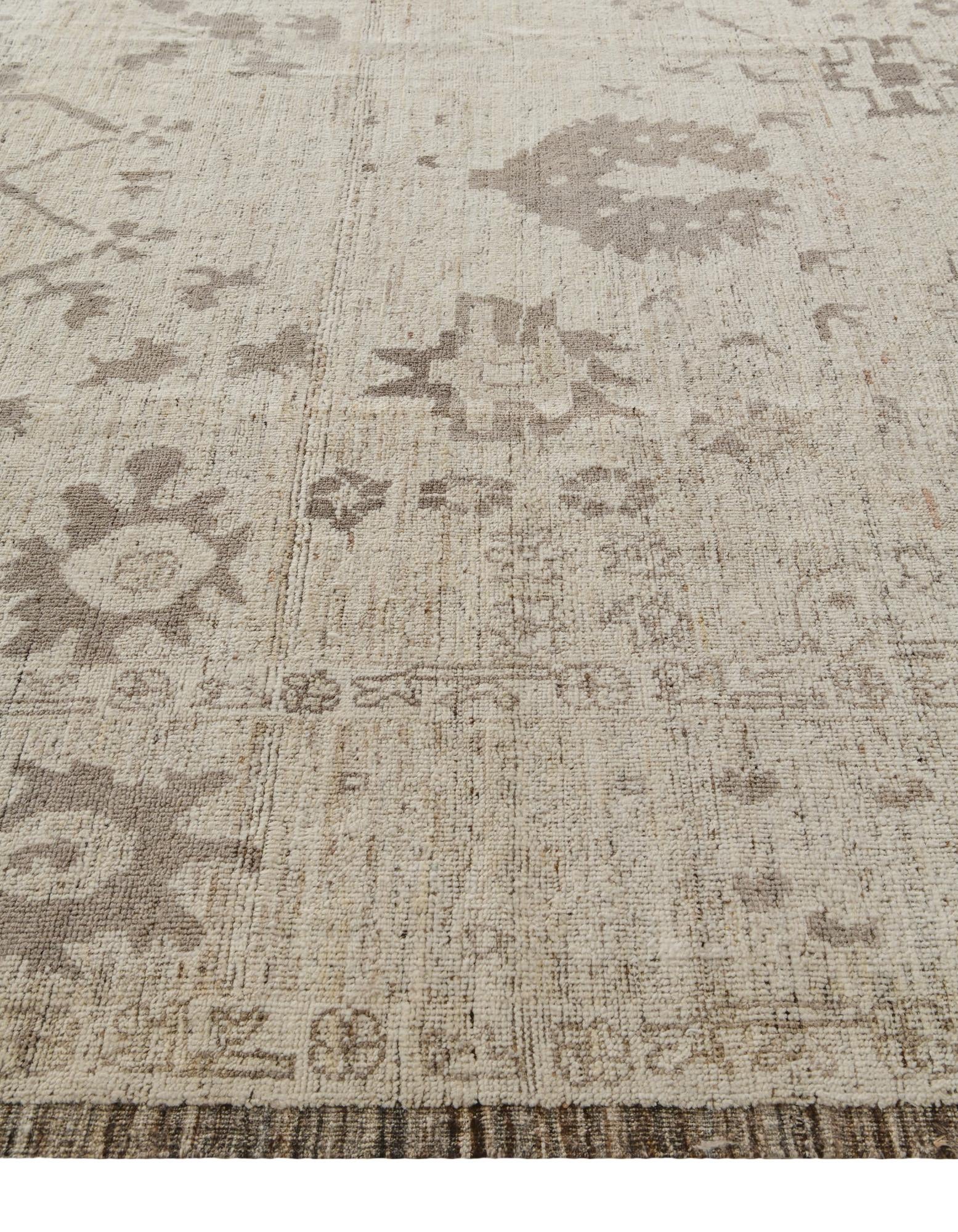 10' 7 x 13' 8 Hand Knotted Oushak Wool Rug