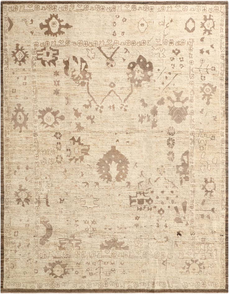 Detail image of 10' 7 x 13' 8 Hand Knotted Oushak Wool Rug