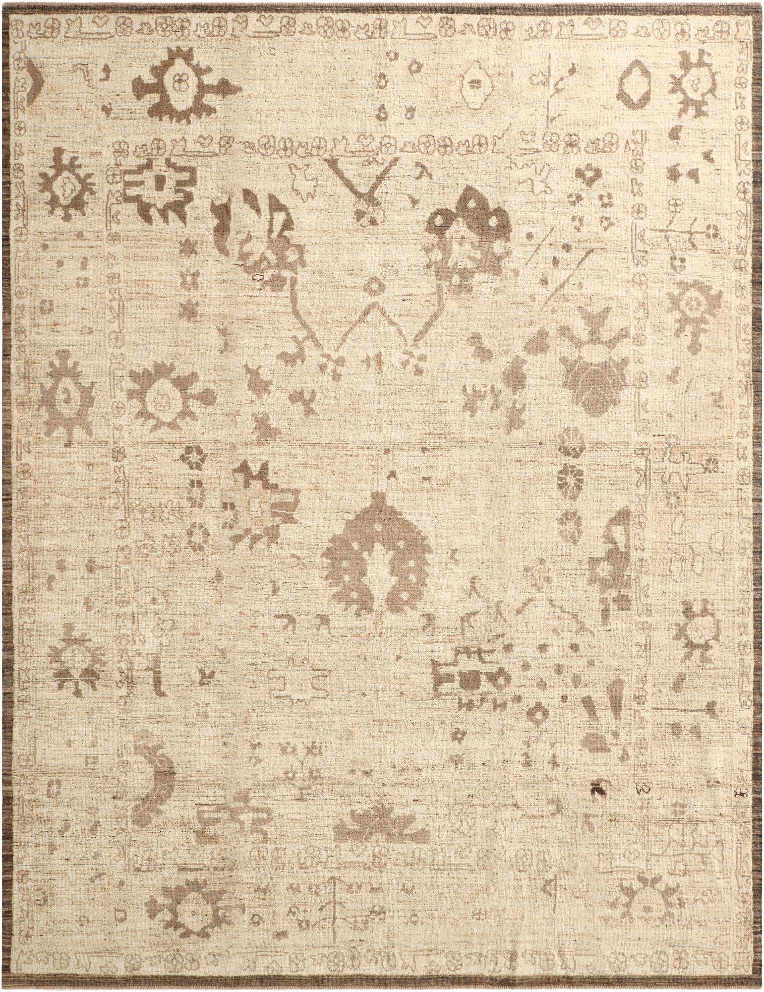 10' 7 x 13' 8 Hand Knotted Oushak Wool Rug