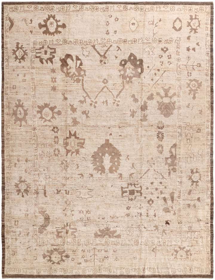 10' 7 x 13' 8 Hand Knotted Oushak Wool Rug