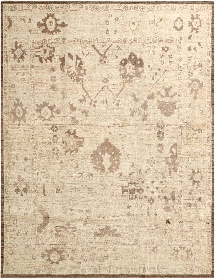 Detail image of 10' 7 x 13' 8 Hand Knotted Oushak Wool Rug