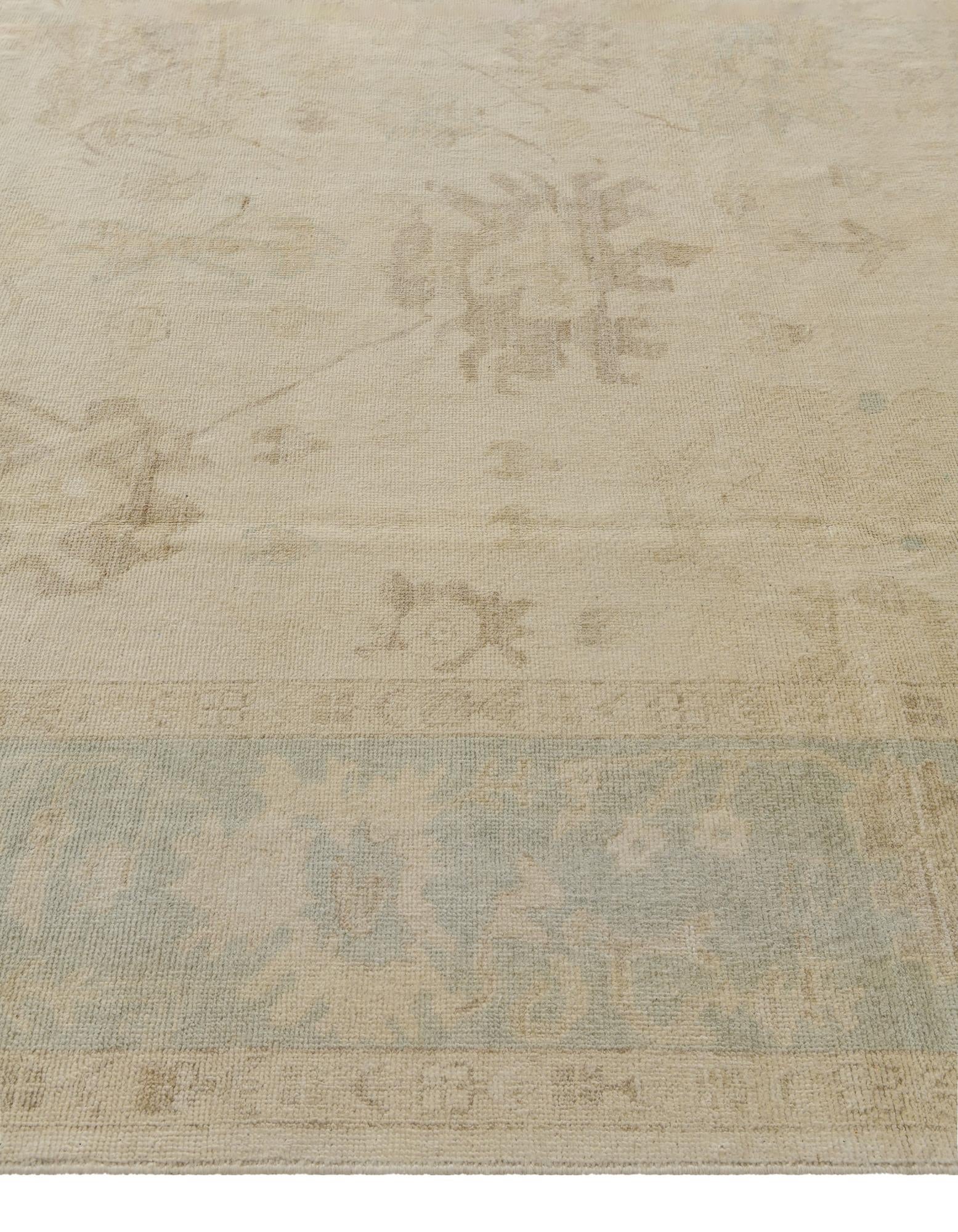 8' 6 x 10' Hand Knotted Oushak Wool Rug