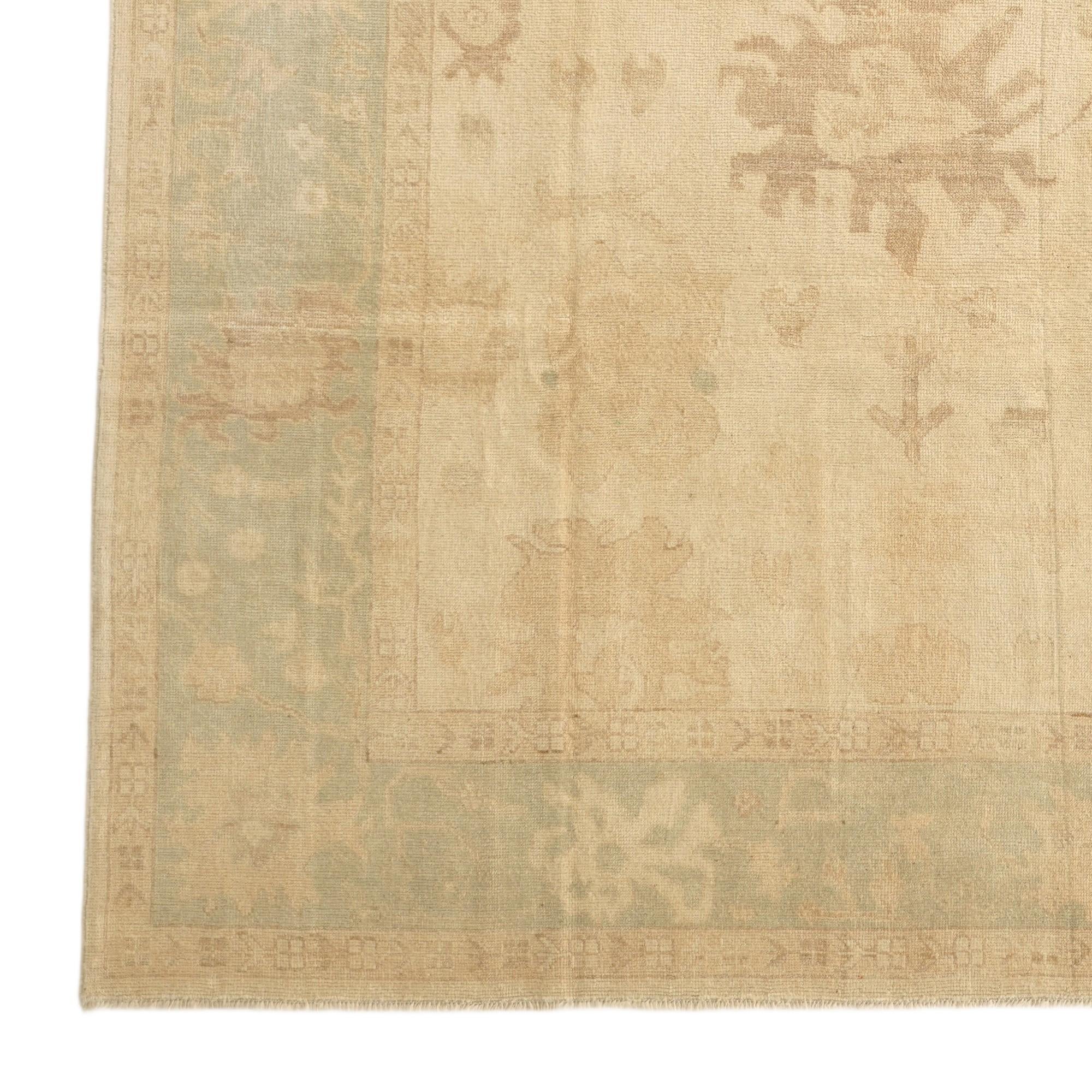 8' 6 x 10' Hand Knotted Oushak Wool Rug