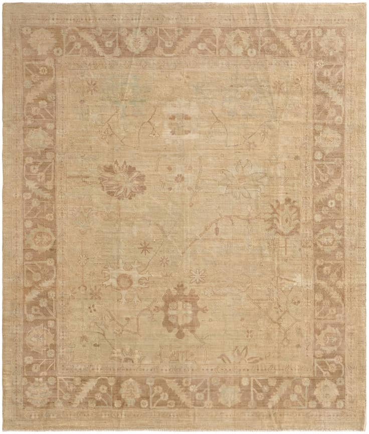 Detail image of 8' 4 x 9' 9 Hand Knotted Oushak Wool Rug