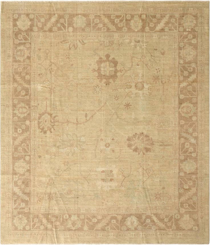 Detail image of 8' 4 x 9' 9 Hand Knotted Oushak Wool Rug