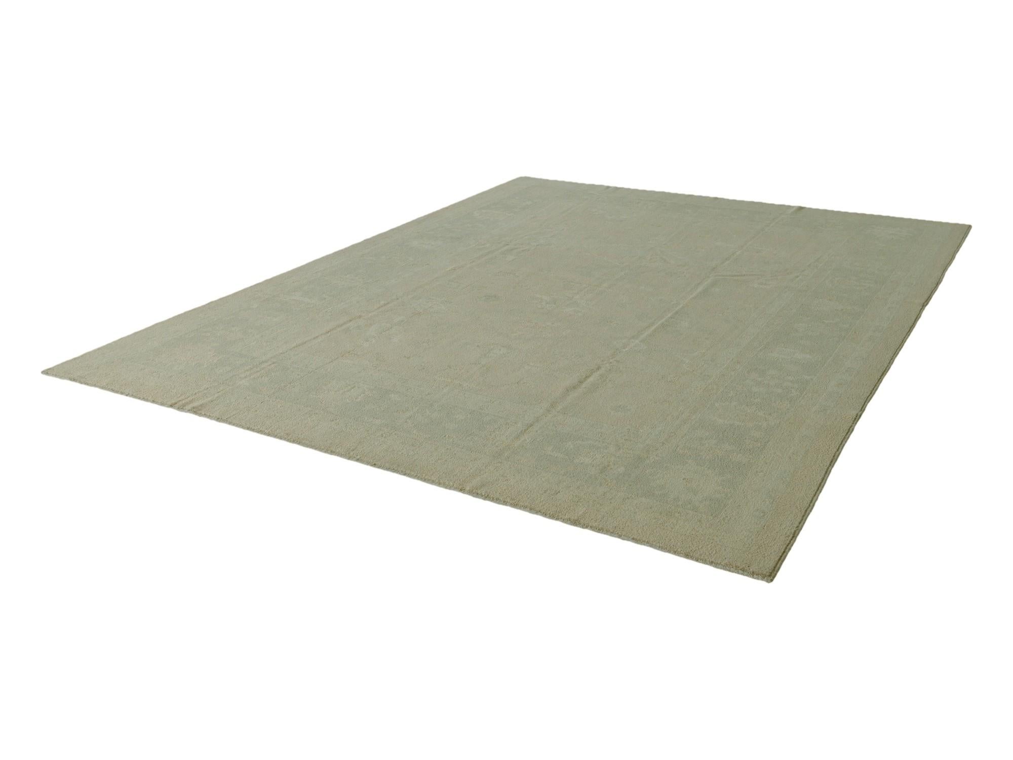 9' 3 x 12' Hand Knotted Oushak Wool Rug