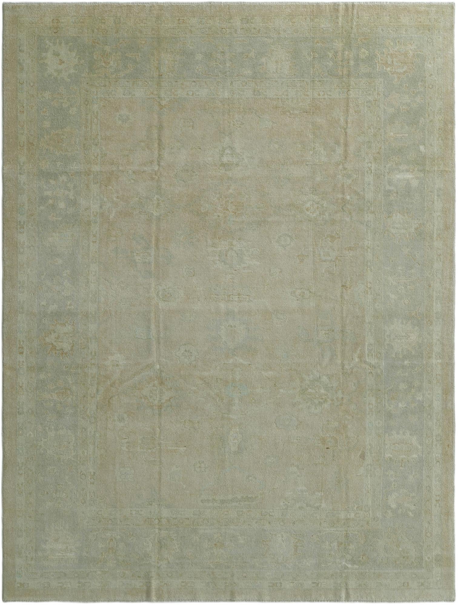 9' 3 x 12' Hand Knotted Oushak Wool Rug