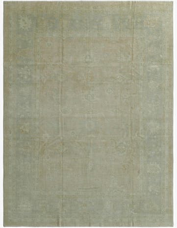 9' 3 x 12' Hand Knotted Oushak Wool Rug