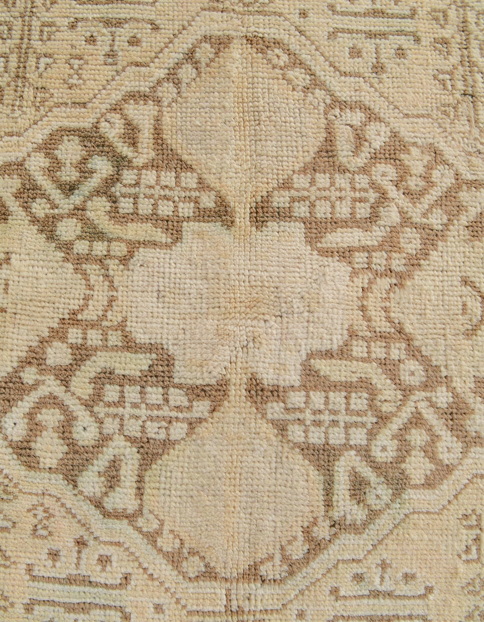 3' 9 x 6' 1 Hand Knotted Oushak Wool Rug