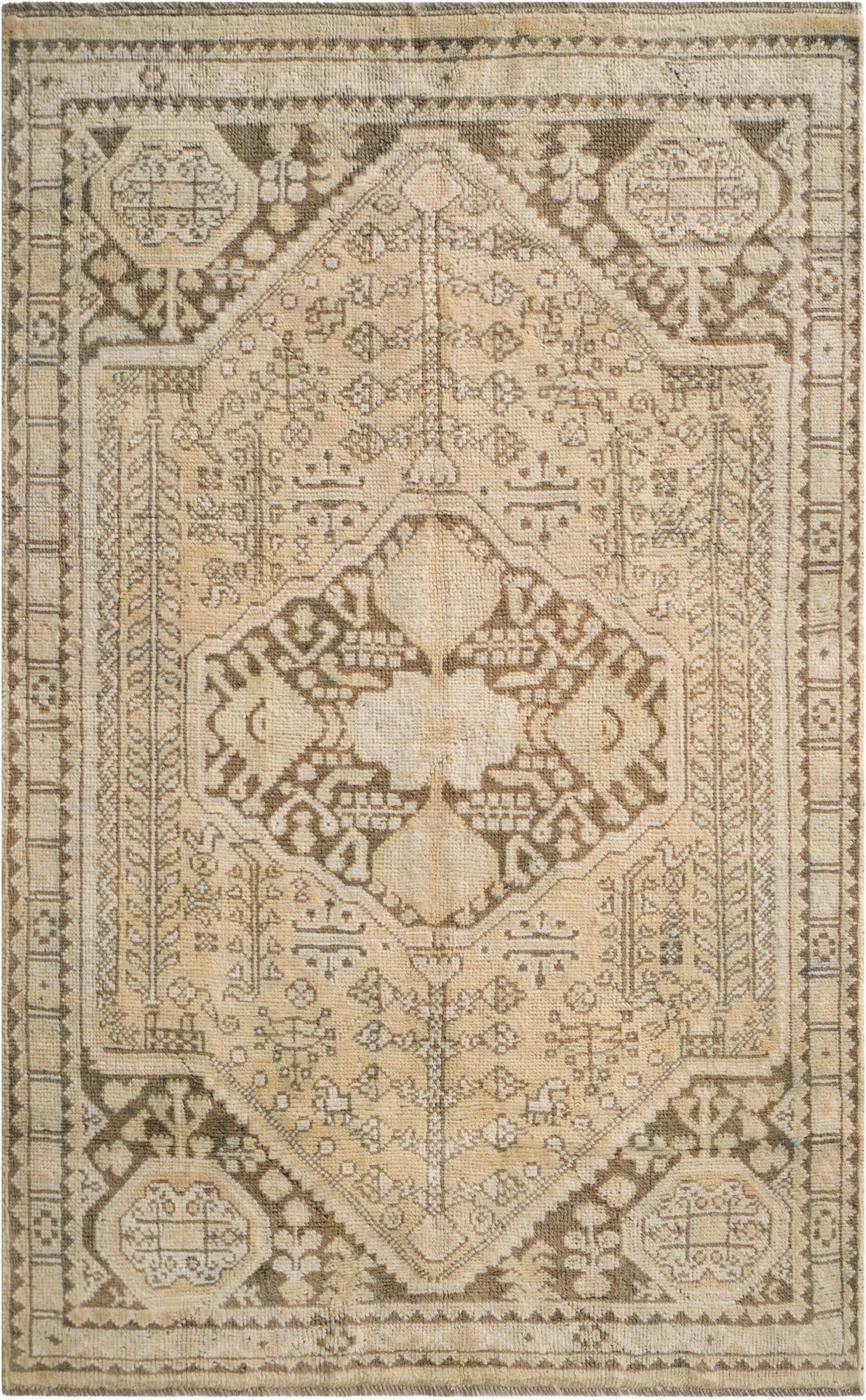 3' 9 x 6' 1  Hand Knotted Oushak Wool Rug