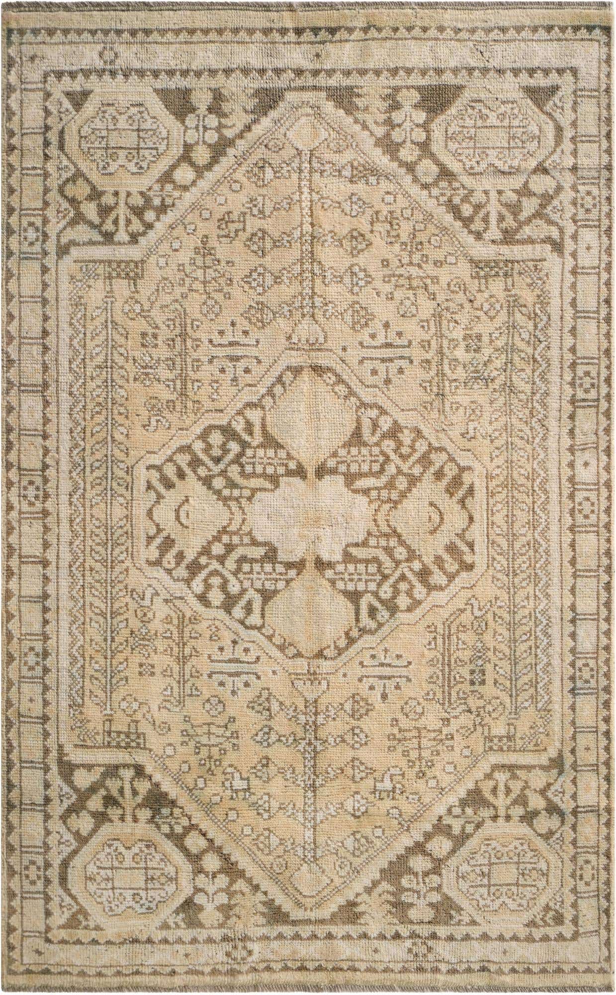 3' 9 x 6' 1 Hand Knotted Oushak Wool Rug