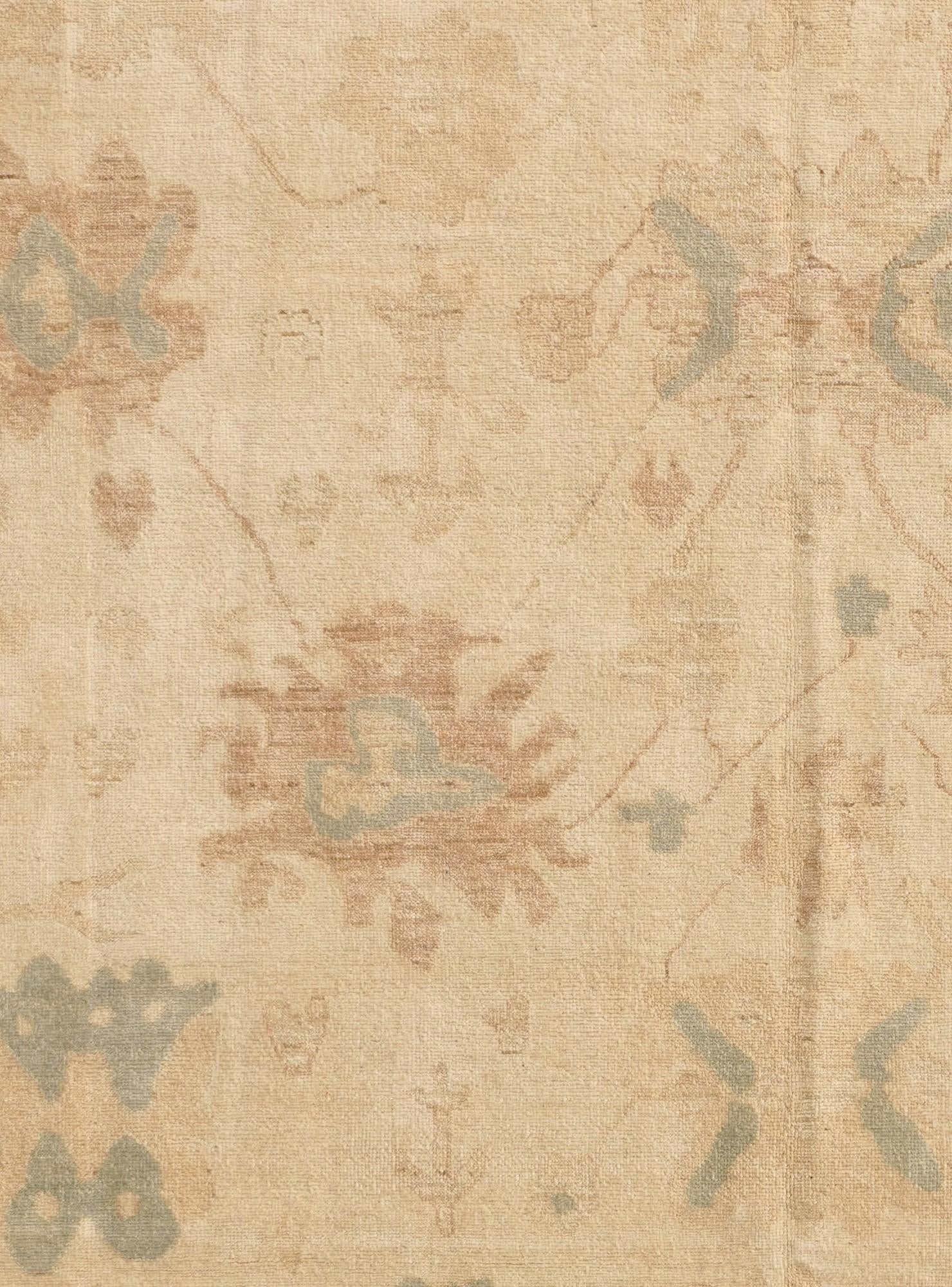 8' 1 x 9' 11 Hand Knotted Oushak Wool Rug