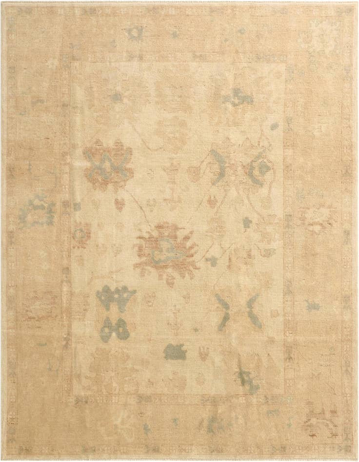 Detail image of 8' 1 x 9' 11 Hand Knotted Oushak Wool Rug