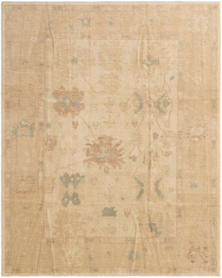 8' 1 x 9' 11 Hand Knotted Oushak Wool Rug