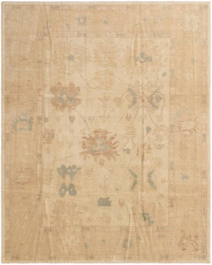 Detail image of 8' 1 x 9' 11 Hand Knotted Oushak Wool Rug