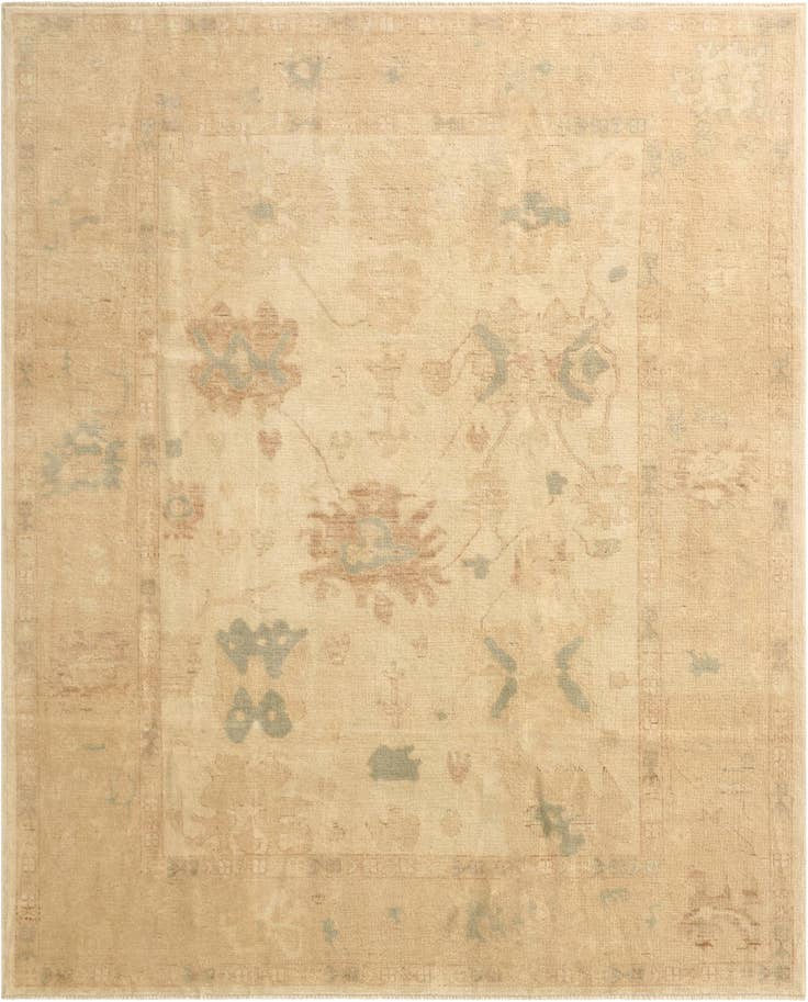 Detail image of 8' 1 x 9' 11 Hand Knotted Oushak Wool Rug