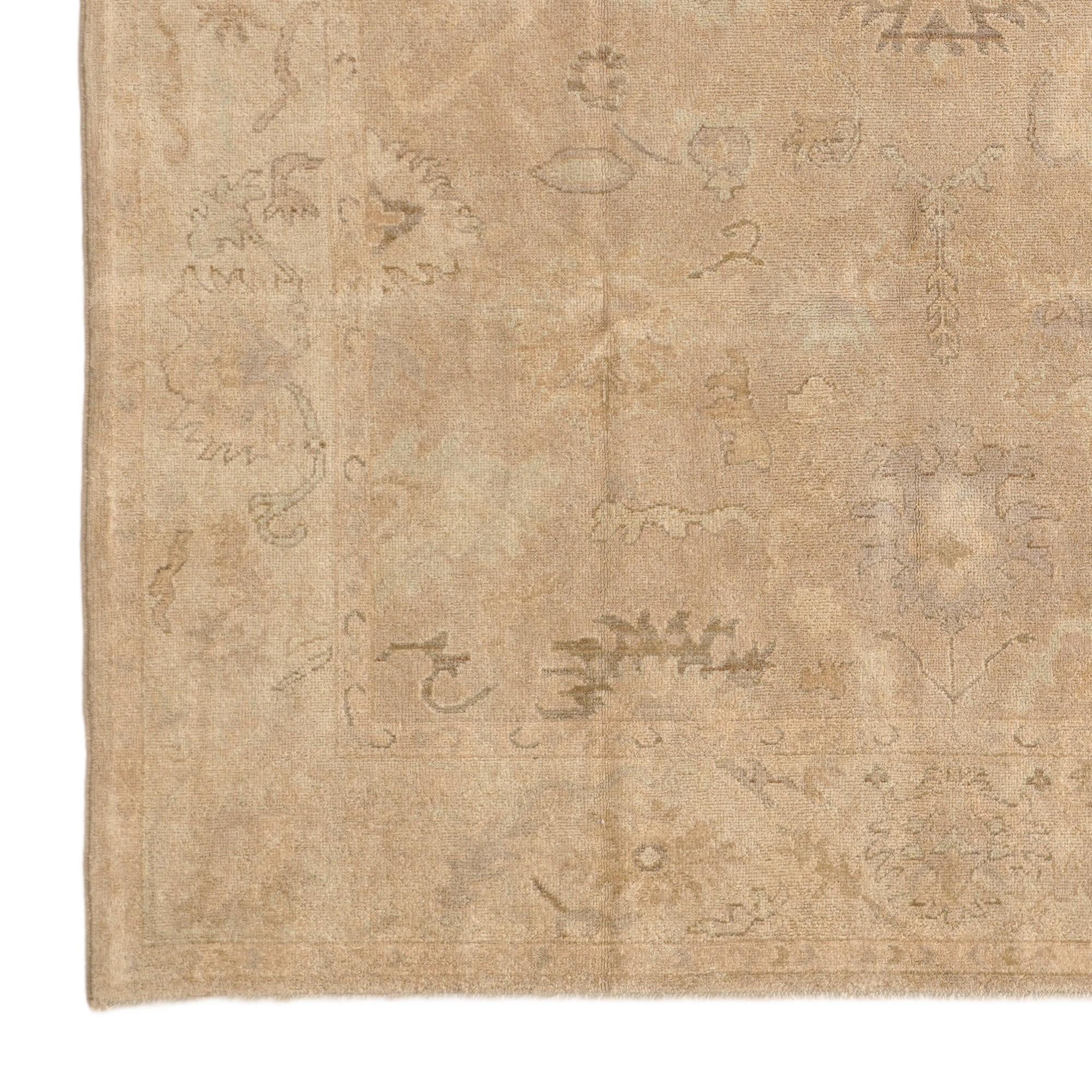 8' 1 x 9' 8 Hand Knotted Oushak Wool Rug