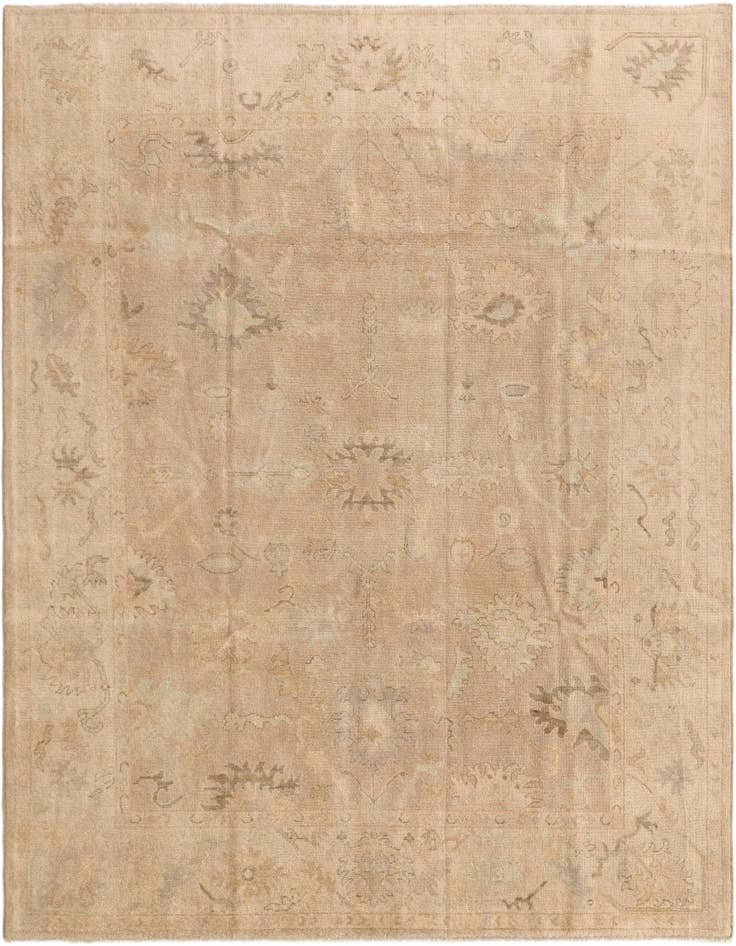 Detail image of 8' 1 x 9' 8 Hand Knotted Oushak Wool Rug