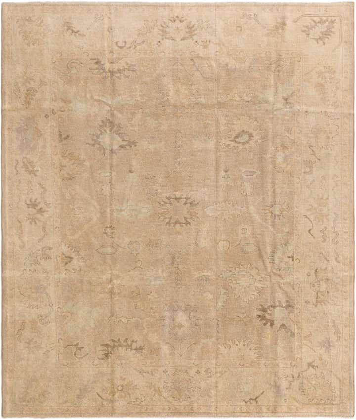 8' 1 x 9' 8 Hand Knotted Oushak Wool Rug