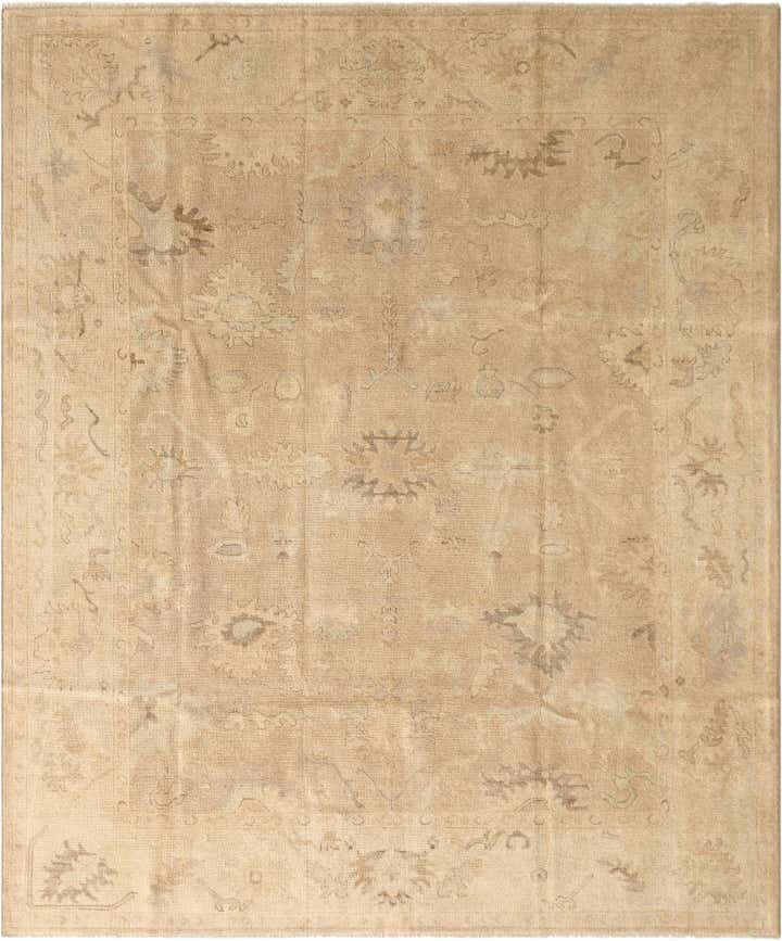 8' 1 x 9' 8 Hand Knotted Oushak Wool Rug