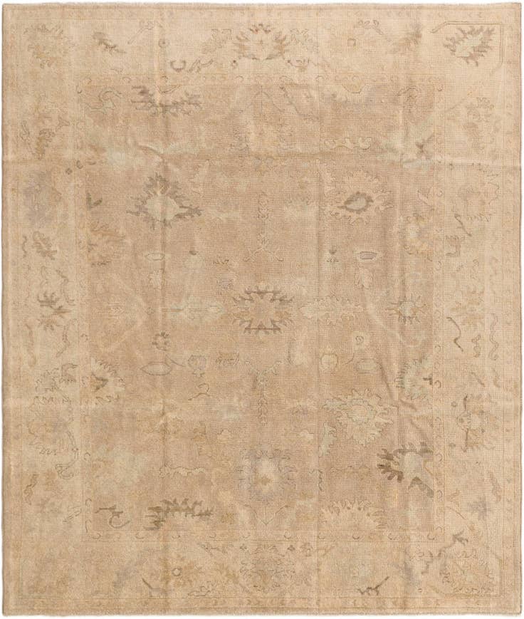 Detail image of 8' 1 x 9' 8 Hand Knotted Oushak Wool Rug