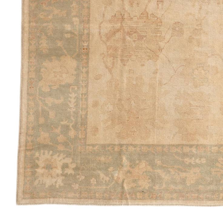 Detail image of 9' 2 x 11' 10 Hand Knotted Oushak Wool Rug