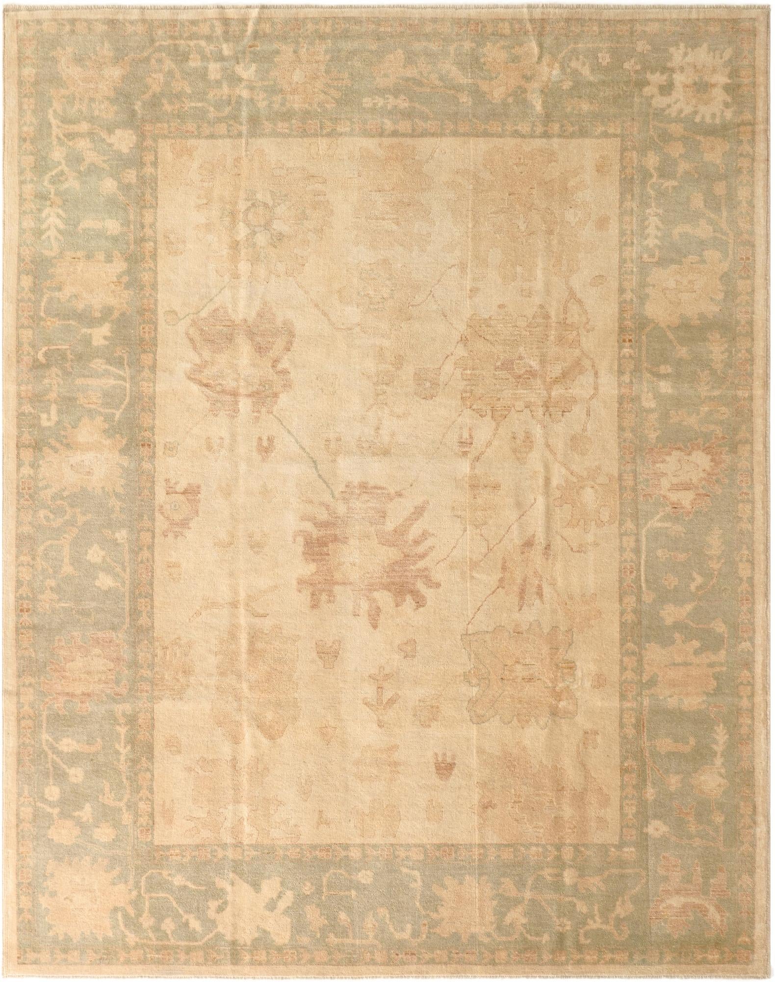9' 2 x 11' 10  Hand Knotted Oushak Wool Rug