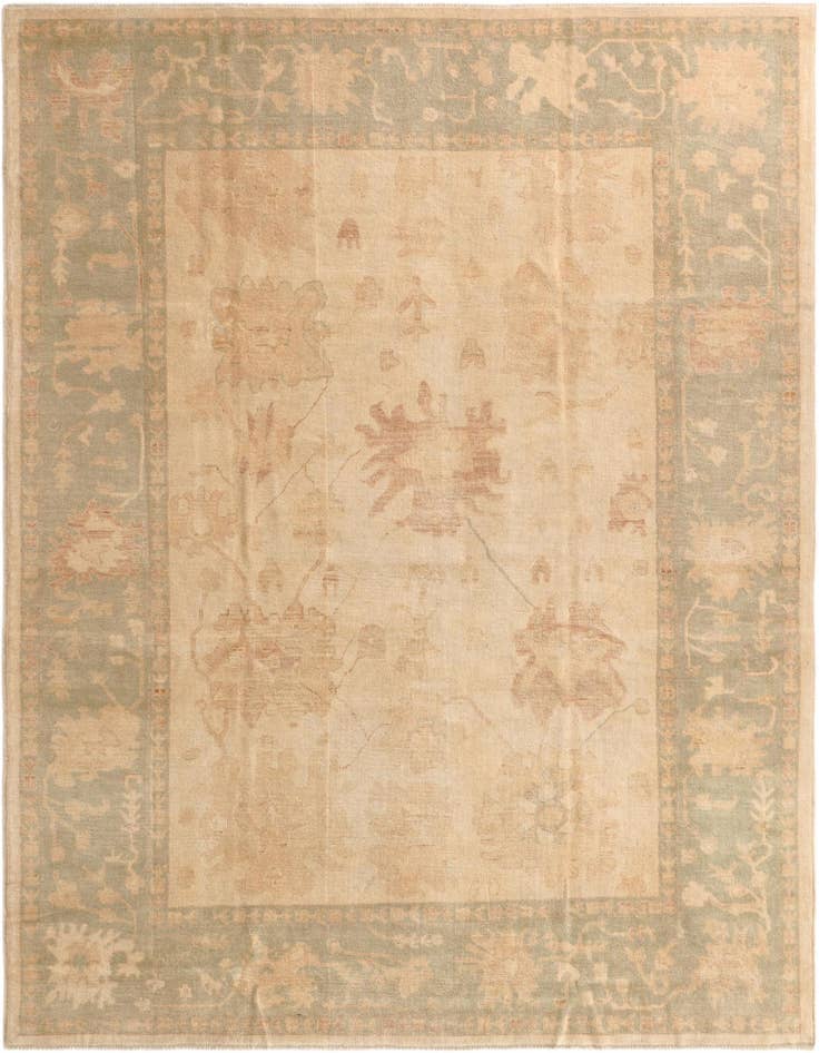 Detail image of 9' 2 x 11' 10 Hand Knotted Oushak Wool Rug