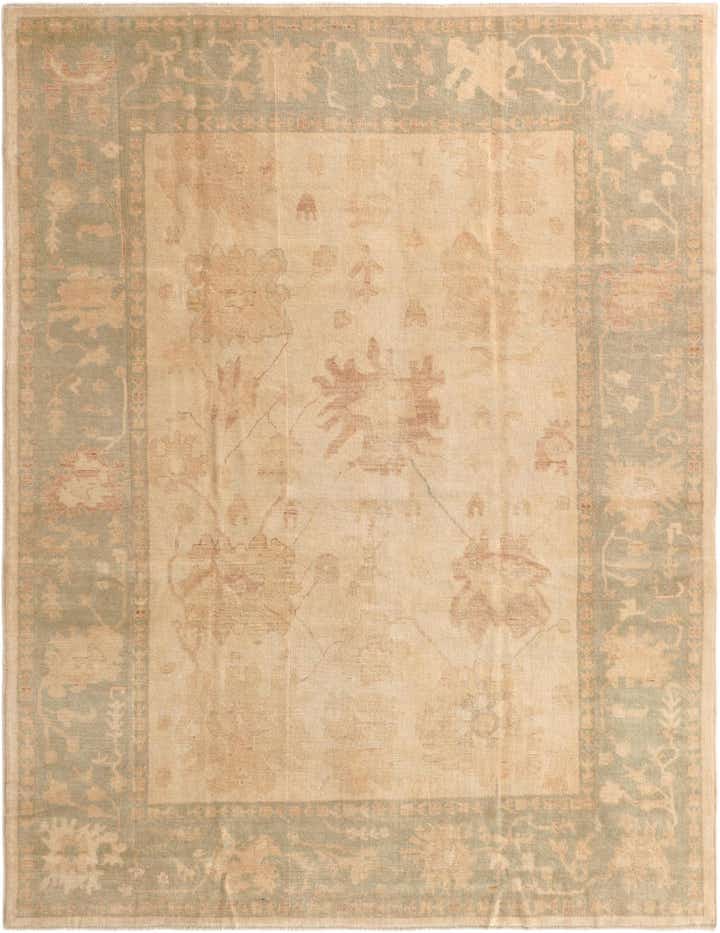 9' 2 x 11' 10 Hand Knotted Oushak Wool Rug